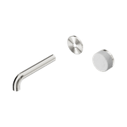 Serenity Wall Basin Mixer 160mm Spout Carrara Handle Brushed Nickel gallery detail image