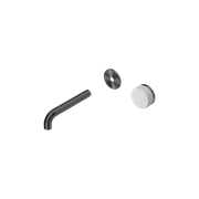 Serenity Wall Basin Mixer 160mm Spout Carrara Handle Gun Metal gallery detail image