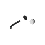 Serenity Wall Basin Mixer 160mm Spout Carrara Handle Matte Black gallery detail image