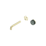 Serenity Wall Basin Mixer 160mm Spout Verde Alpi Handle Brushed Gold gallery detail image