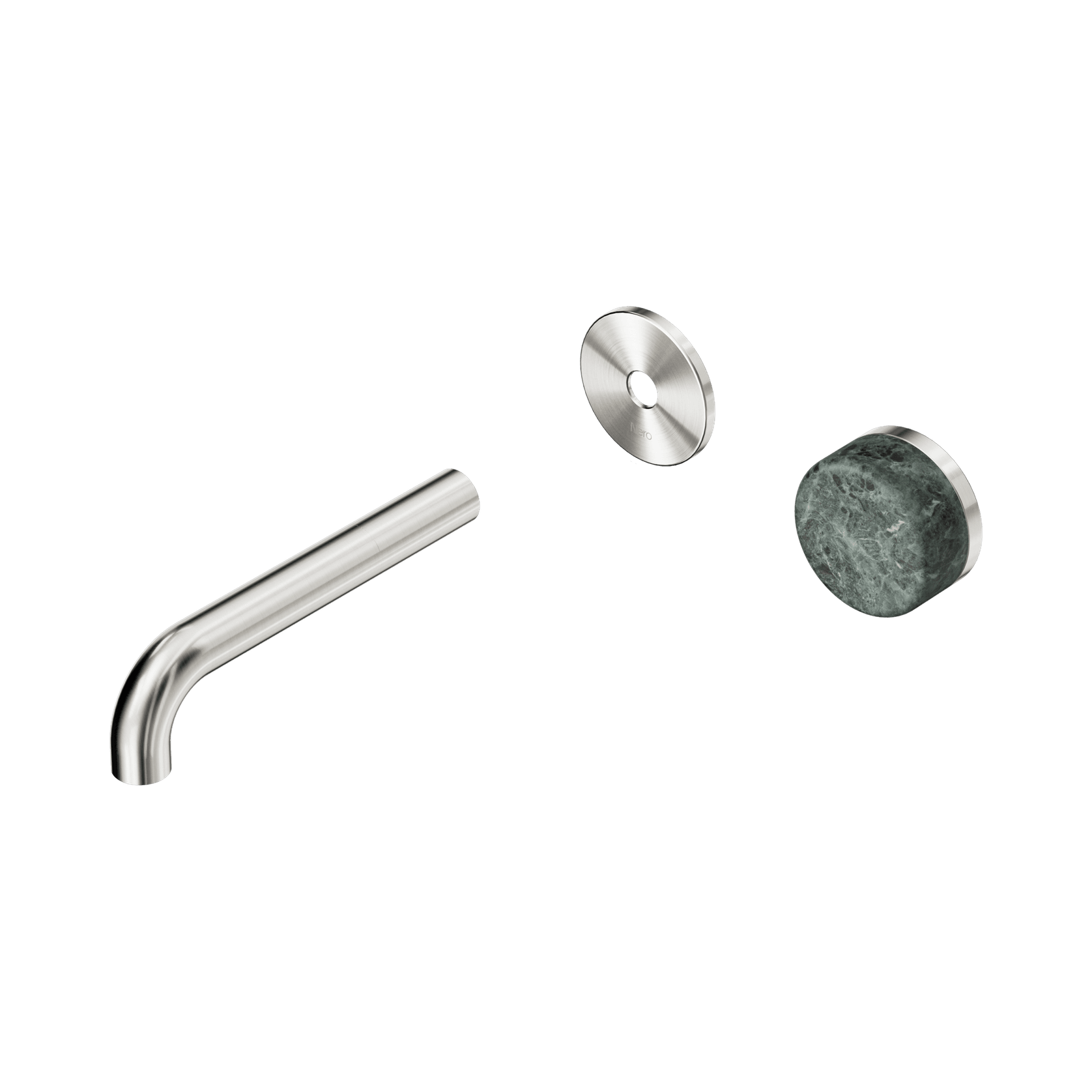 Serenity Wall Basin Mixer 160mm Spout Verde Alpi Handle Brushed Nickel gallery detail image