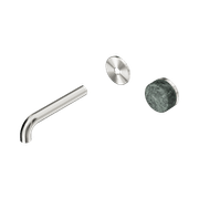 Serenity Wall Basin Mixer 160mm Spout Verde Alpi Handle Brushed Nickel gallery detail image