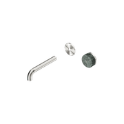 Serenity Wall Basin Mixer 160mm Spout Verde Alpi Handle Brushed Nickel gallery detail image