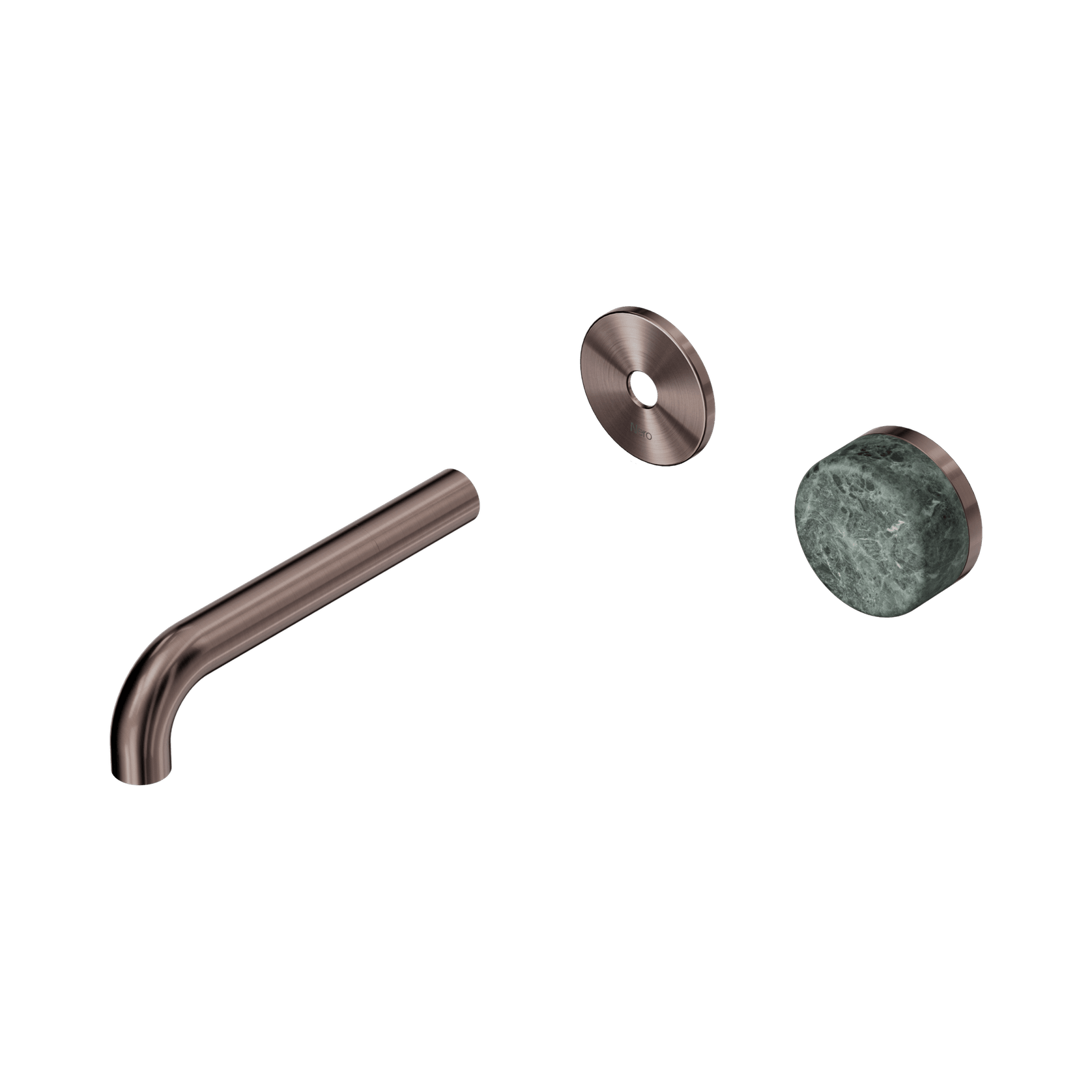 Serenity Wall Basin Mixer 160mm Spout Verde Alpi Handle Brushed Bronze gallery detail image