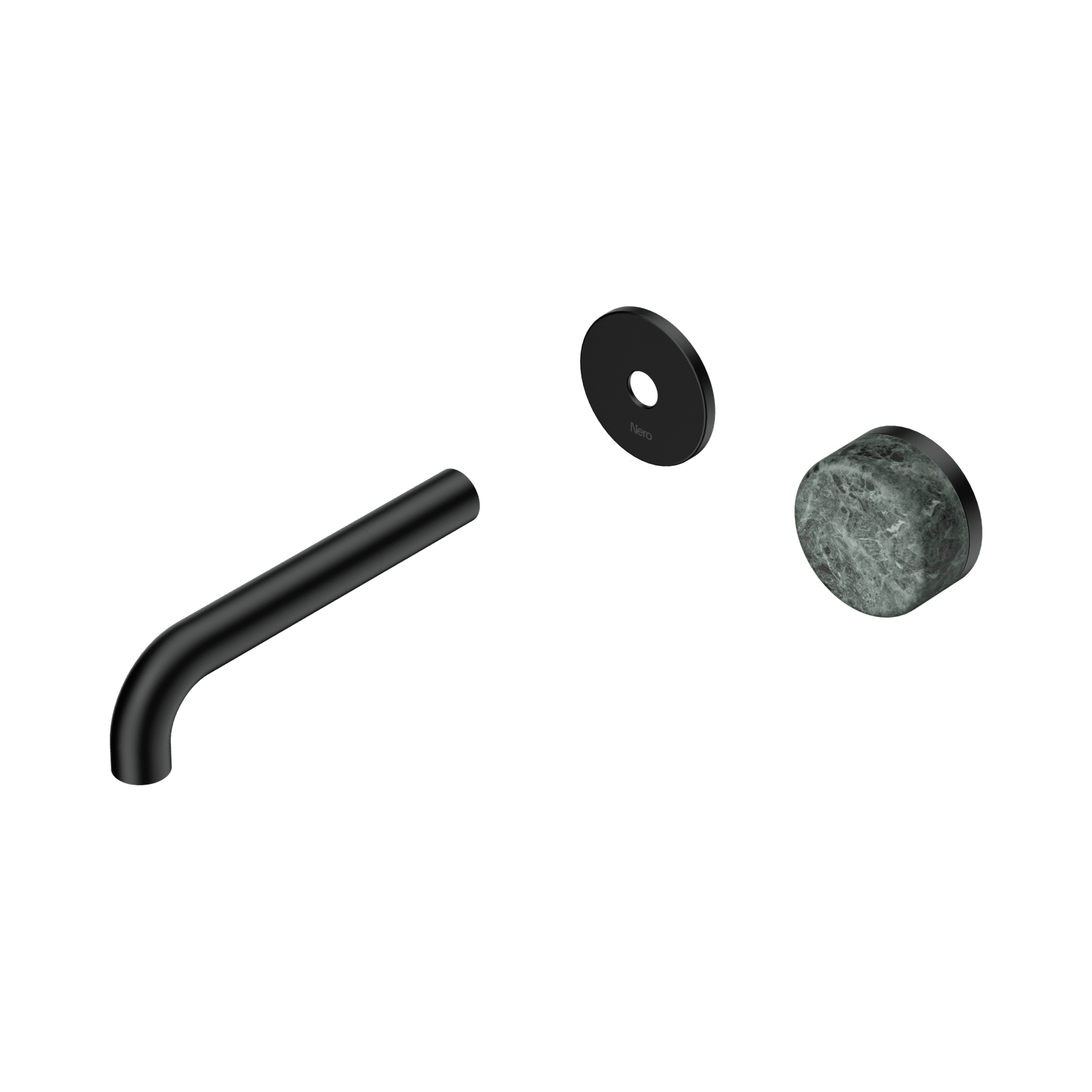 Serenity Wall Basin Mixer 160mm Spout Verde Alpi Handle Matte Black gallery detail image