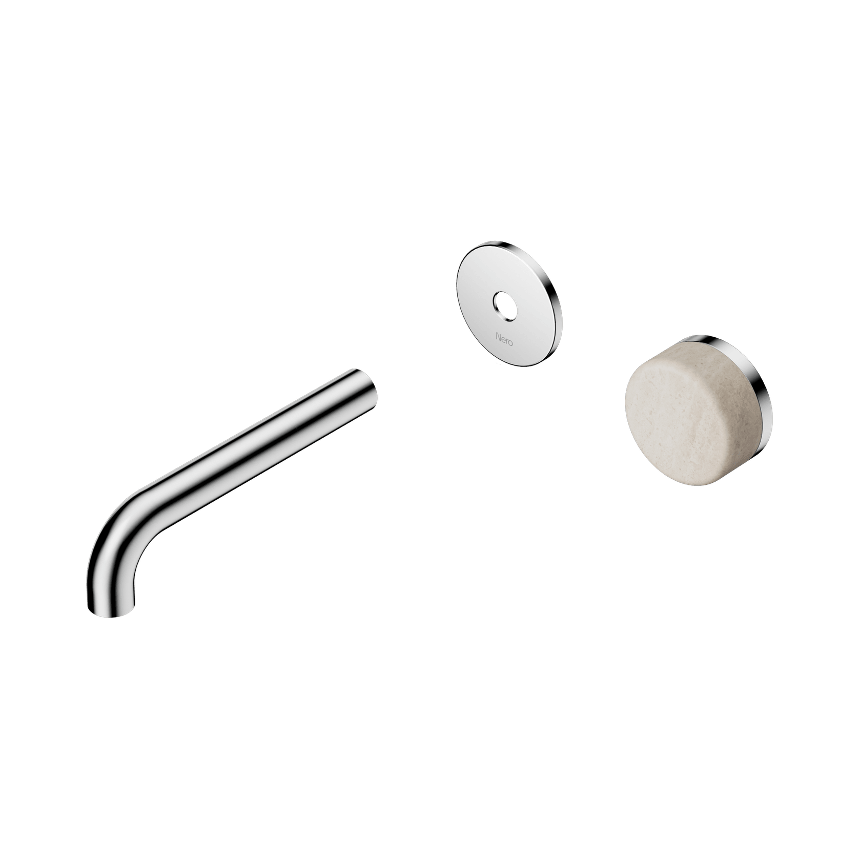 Serenity Wall Basin Mixer 160mm Spout Rome Travertine Handle Chrome gallery detail image