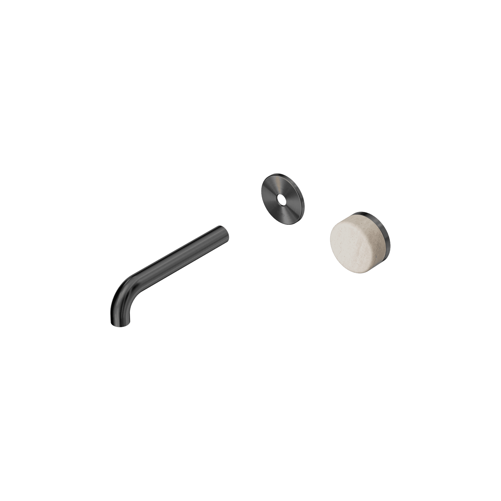 Serenity Wall Basin Mixer 160mm Spout Rome Travertine Handle Gun Metal gallery detail image