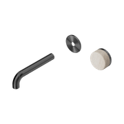 Serenity Wall Basin Mixer 160mm Spout Rome Travertine Handle Gun Metal gallery detail image