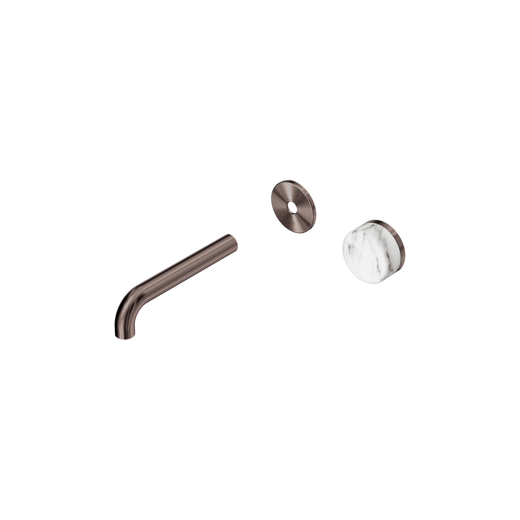 Serenity Wall Basin Mixer 160mm Spout Arabescato Corchia Handle Brushed Bronze gallery detail image