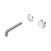 Serenity Wall Basin Mixer 160mm Spout Arabescato Corchia Handle Chrome gallery detail image