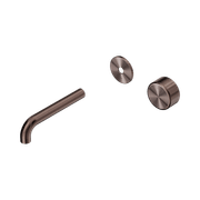 Serenity Wall Basin Mixer 160mm Spout Metal Handle Brushed Bronze gallery detail image