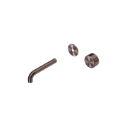 Serenity Wall Basin Mixer 160mm Spout Metal Handle Brushed Bronze gallery detail image