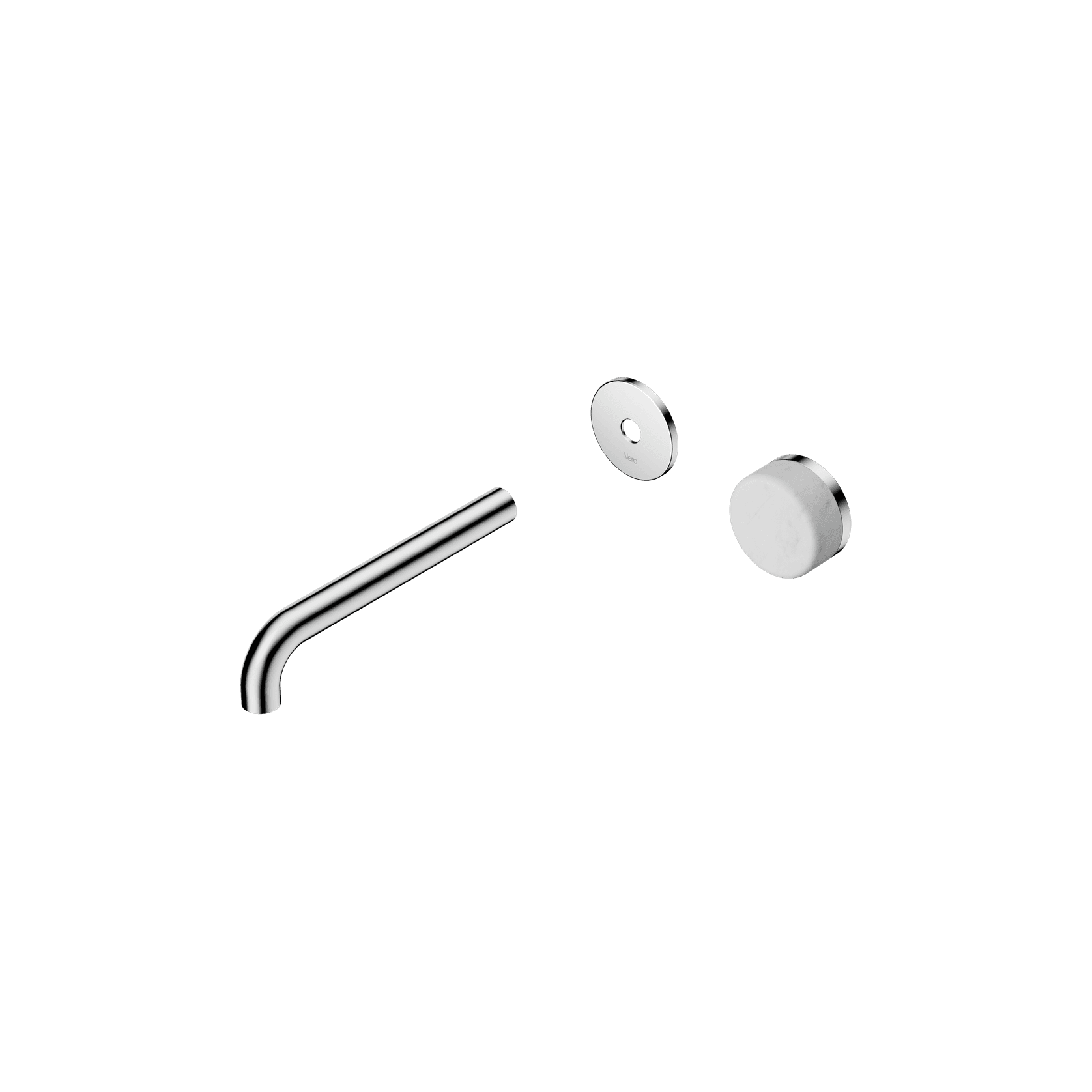 Serenity Wall Basin Mixer 185mm Spout Carrara Handle Chrome gallery detail image