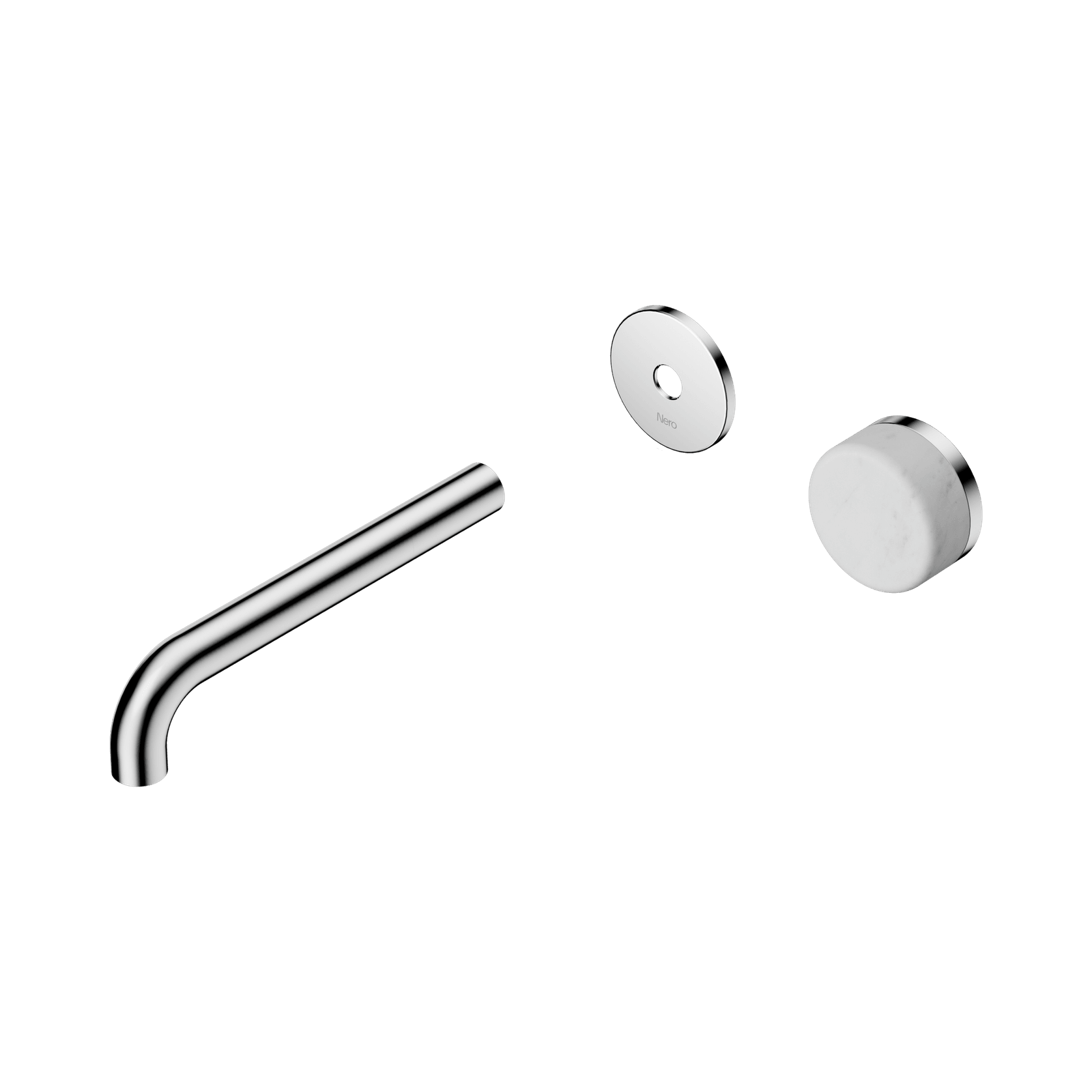 Serenity Wall Basin Mixer 185mm Spout Carrara Handle Chrome gallery detail image