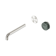 Serenity Wall Basin Mixer 185mm Spout Verde Alpi Handle Brushed Nickel gallery detail image