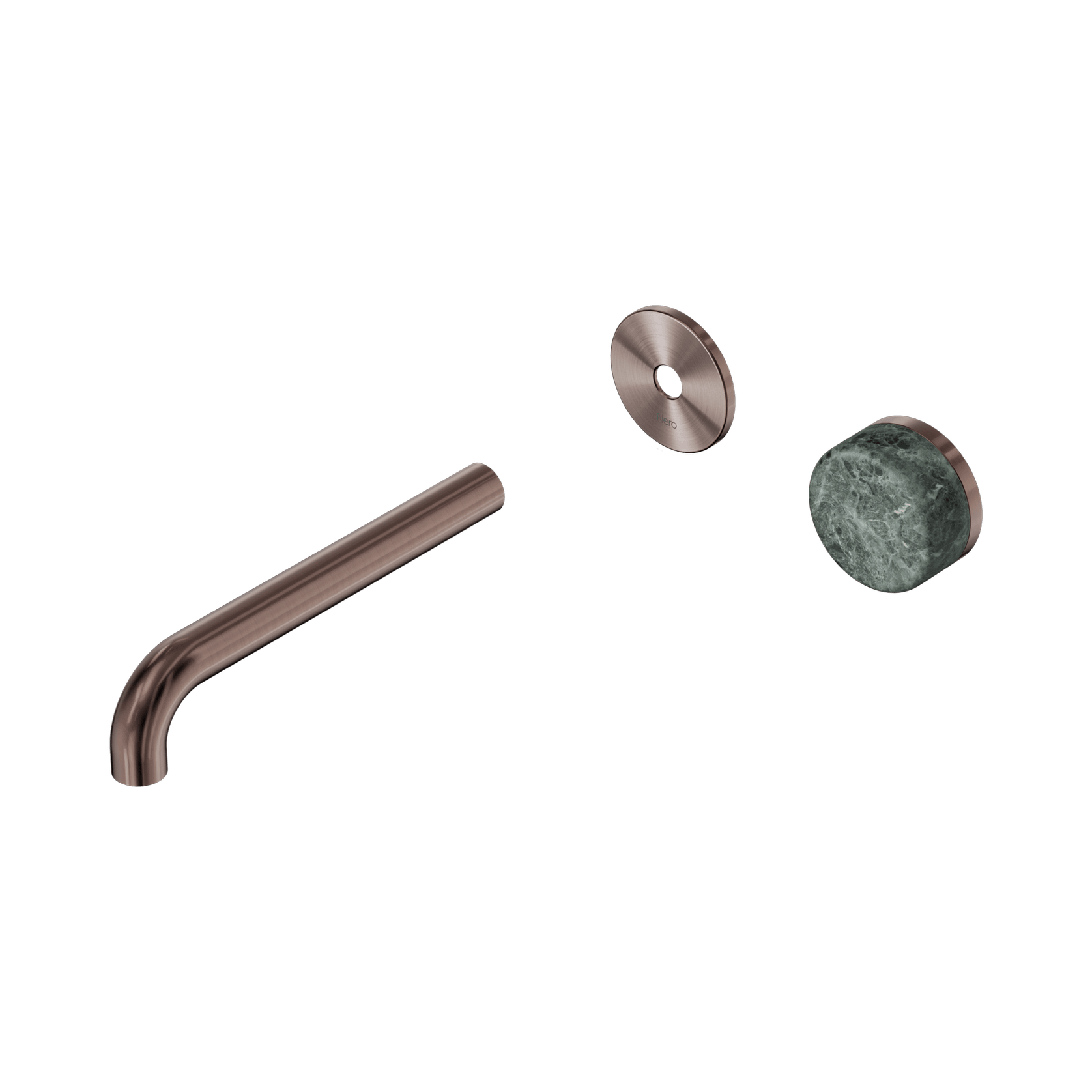 Serenity Wall Basin Mixer 185mm Spout Verde Alpi Handle Brushed Bronze gallery detail image