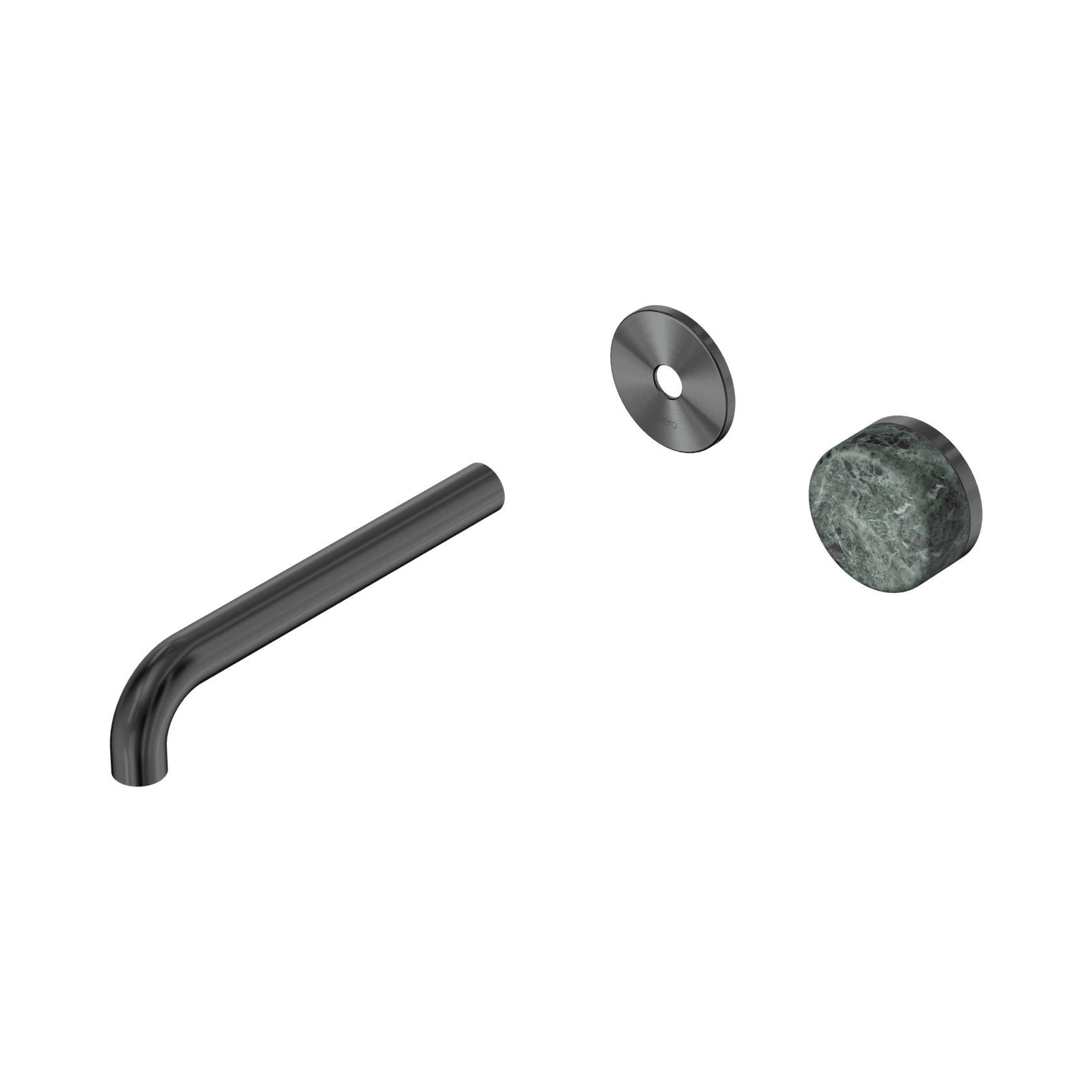 Serenity Wall Basin Mixer 185mm Spout Verde Alpi Handle Gun Metal gallery detail image