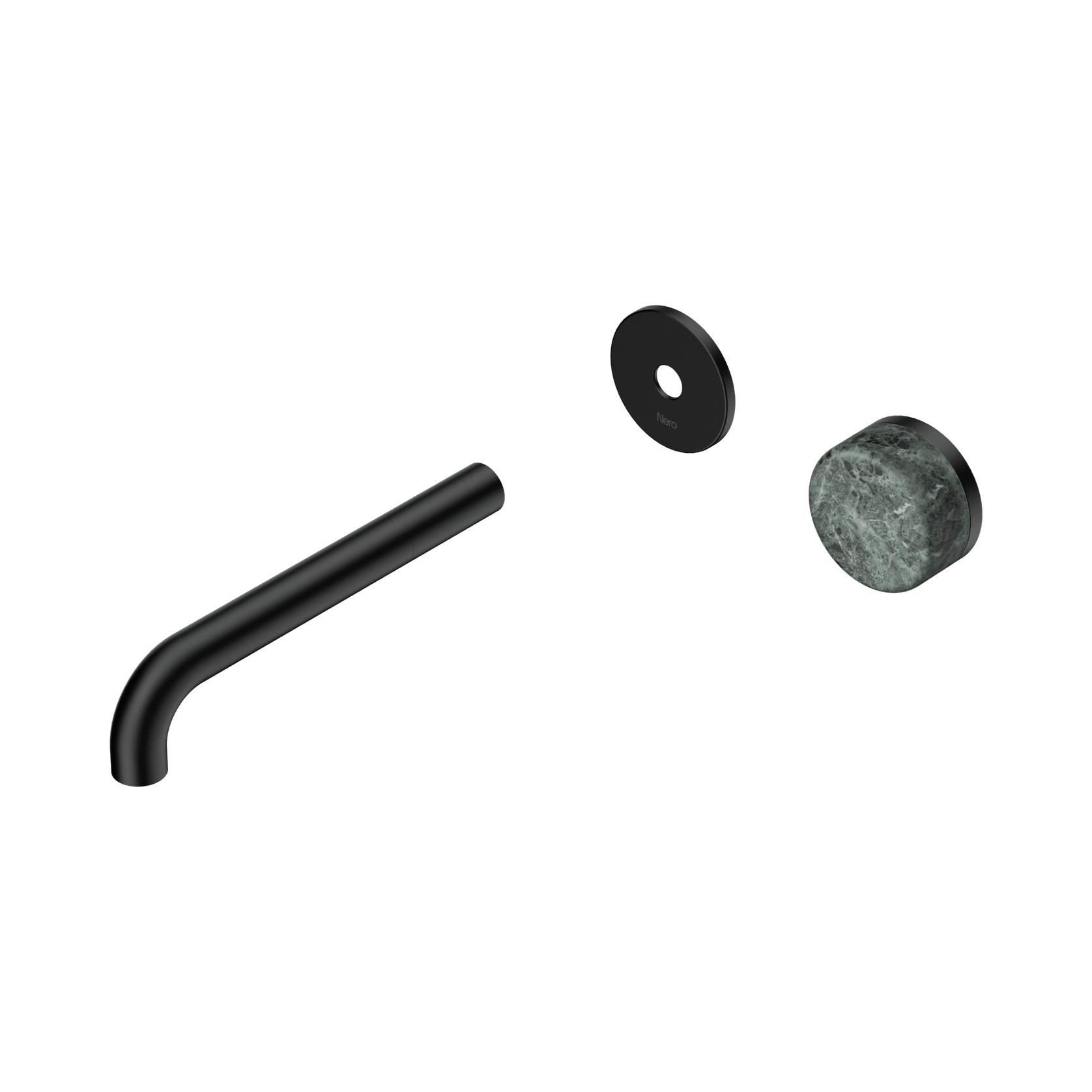 Serenity Wall Basin Mixer 185mm Spout Verde Alpi Handle Matte Black gallery detail image