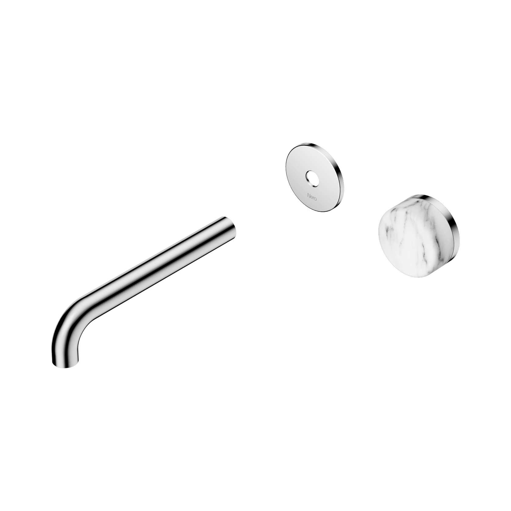 Serenity Wall Basin Mixer 185mm Spout Arabescato Corchia Handle Chrome gallery detail image