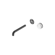 Serenity Wall Basin Mixer 185mm Spout Arabescato Corchia Handle Gun Metal gallery detail image