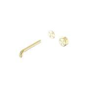 Serenity Wall Basin Mixer 185mm Spout Metal Handle Brushed Gold gallery detail image