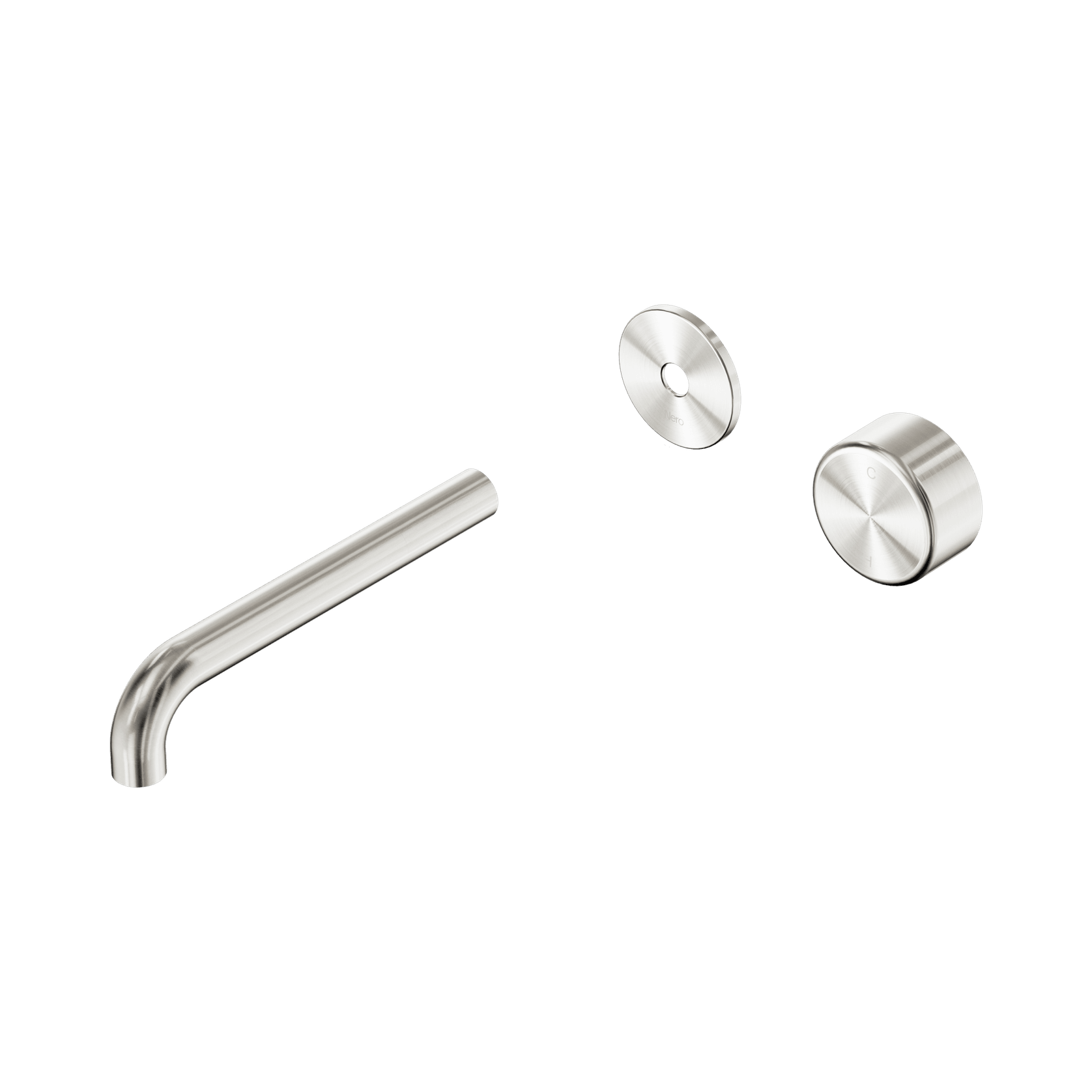 Serenity Wall Basin Mixer 185mm Spout Metal Handle Brushed Nickel gallery detail image