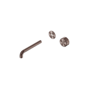 Serenity Wall Basin Mixer 185mm Spout Metal Handle Brushed Bronze gallery detail image