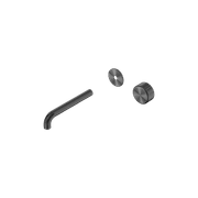 Serenity Wall Basin Mixer 185mm Spout Metal Handle Gun Metal gallery detail image