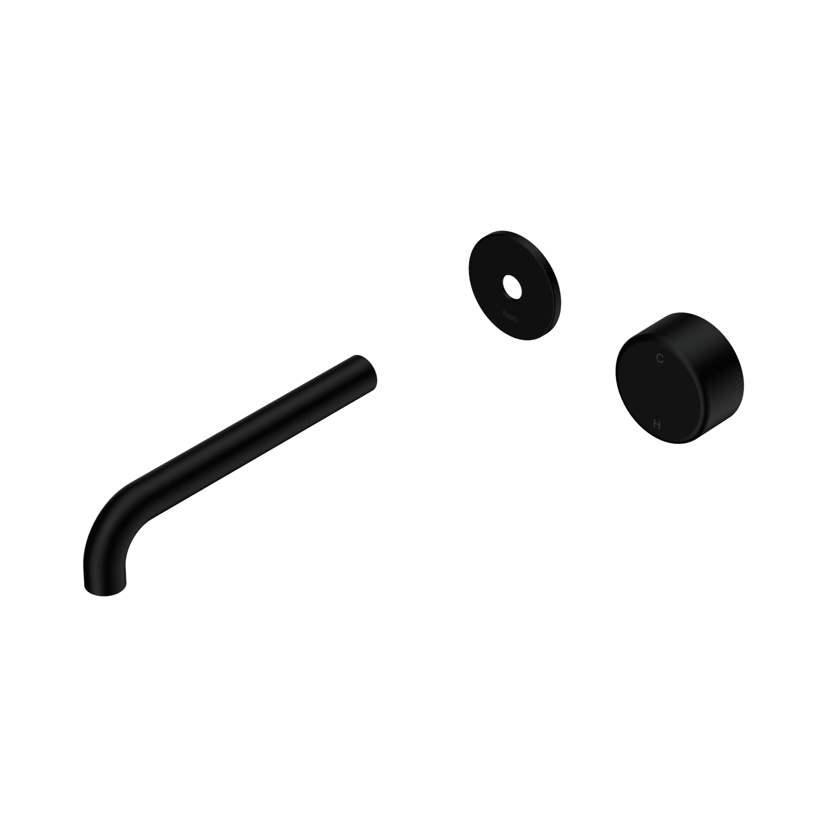 Serenity Wall Basin Mixer 185mm Spout Metal Handle Matte Black gallery detail image