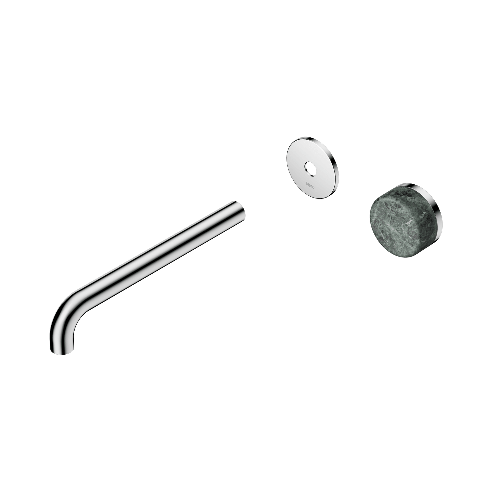 Serenity Wall Basin Mixer 220mm Spout Verde Alpi Handle Chrome gallery detail image