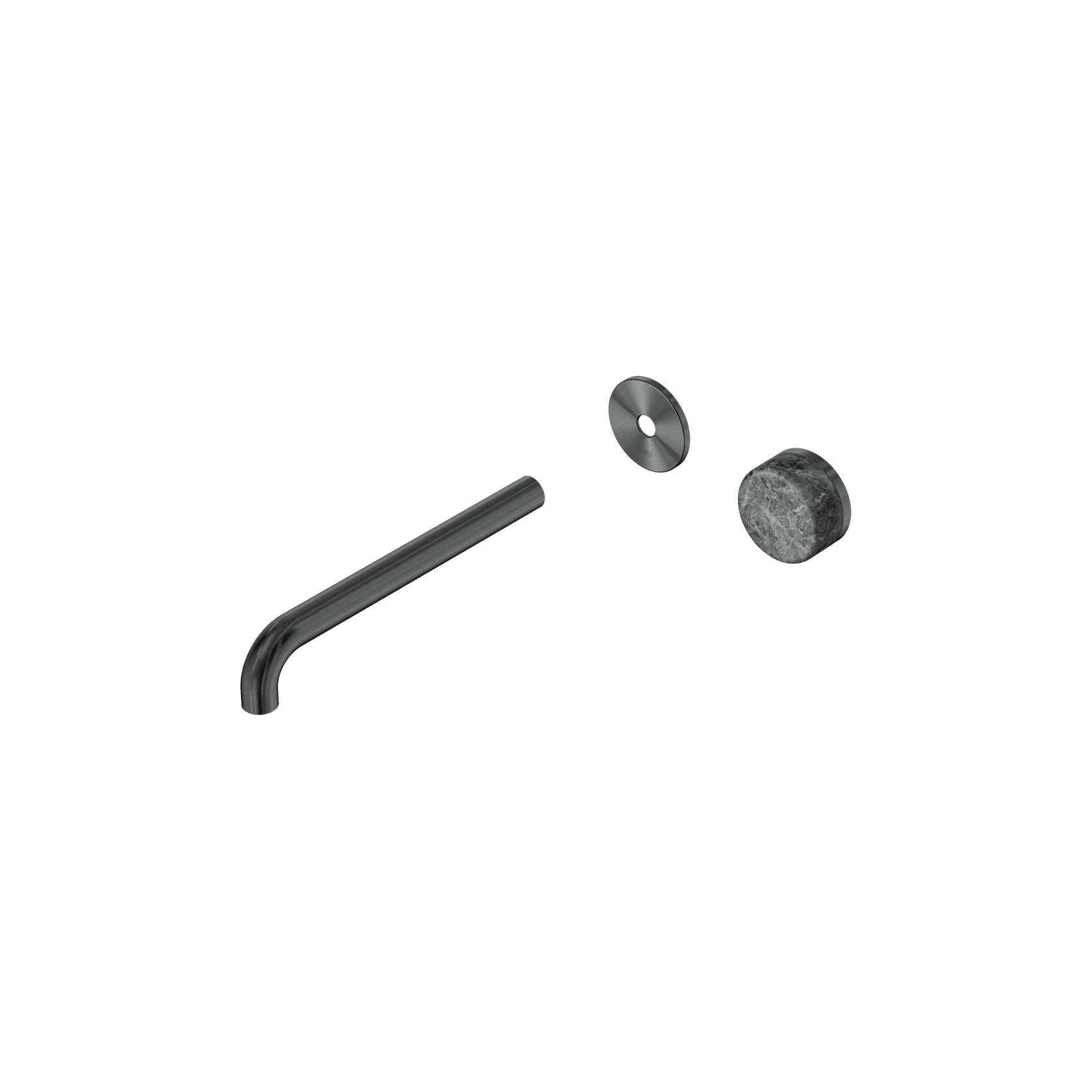 Serenity Wall Basin Mixer 220mm Spout Verde Alpi Handle Gun Metal gallery detail image