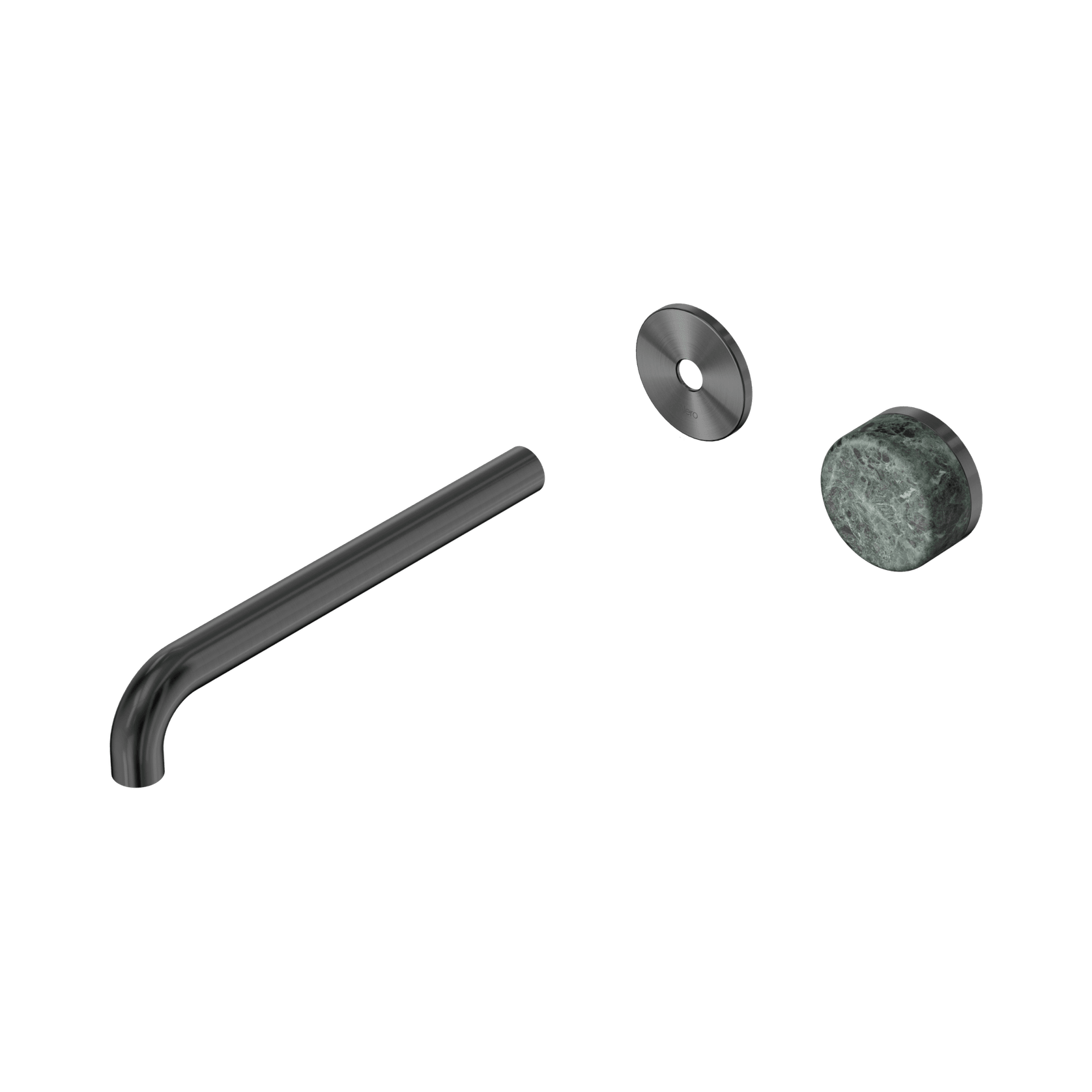 Serenity Wall Basin Mixer 220mm Spout Verde Alpi Handle Gun Metal gallery detail image