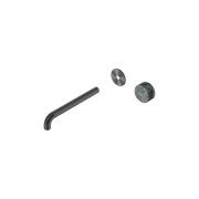 Serenity Wall Basin Mixer 220mm Spout Verde Alpi Handle Gun Metal gallery detail image