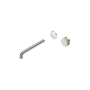 Serenity Wall Basin Mixer 220mm Spout Rome Travertine Handle Chrome gallery detail image