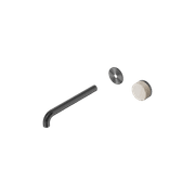 Serenity Wall Basin Mixer 220mm Spout Rome Travertine Handle Gun Metal gallery detail image