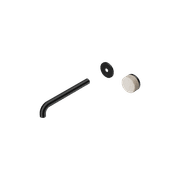 Serenity Wall Basin Mixer 220mm Spout Rome Travertine Handle Matte Black gallery detail image