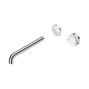 Serenity Wall Basin Mixer 220mm Spout Arabescato Corchia Handle Chrome gallery detail image