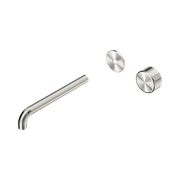 Serenity Wall Basin Mixer 220mm Spout Metal Handle Brushed Nickel gallery detail image