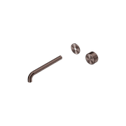 Serenity Wall Basin Mixer 220mm Spout Metal Handle Brushed Bronze gallery detail image