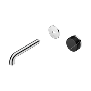 Serenity Wall Basin Mixer 160mm Spout Marquina Black Handle Chrome gallery detail image