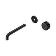 Serenity Wall Basin Mixer 185mm Spout Marquina Black Handle Matte Black gallery detail image