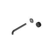 Serenity Wall Basin Mixer 220mm Spout Marquina Black Handle Gun Metal gallery detail image