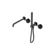 Serenity Shower System Spout Marquina Black Handle And Slim Shower Gun Metal gallery detail image