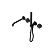 Serenity Shower System Spout Marquina Black Handle And Slim Shower Matte Black gallery detail image
