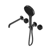 Serenity Shower System Spout Marquina Black Handle And Serenity Hand Shower Gun Metal gallery detail image