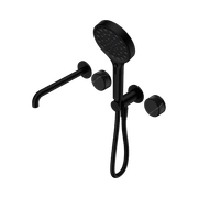 Serenity Shower System Spout Marquina Black Handle And Serenity Hand Shower Matte Black gallery detail image