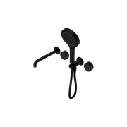 Serenity Shower System Spout Marquina Black Handle And Serenity Hand Shower Matte Black gallery detail image