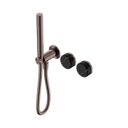 Serenity Shower System Marquina Black Handle And Slim Shower Brushed Bronze gallery detail image