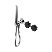 Serenity Shower System Marquina Black Handle And Slim Shower Chrome gallery detail image