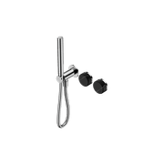 Serenity Shower System Marquina Black Handle And Slim Shower Chrome gallery detail image